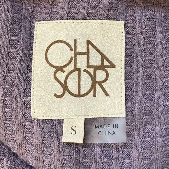 Chaser Light Purple Lilac Waffle Knit Long Sleeve Small - Picture 3 of 3